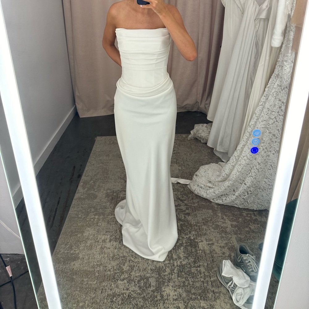 Margot- Rose Elegant White Strapless Gown (Jaxon James)